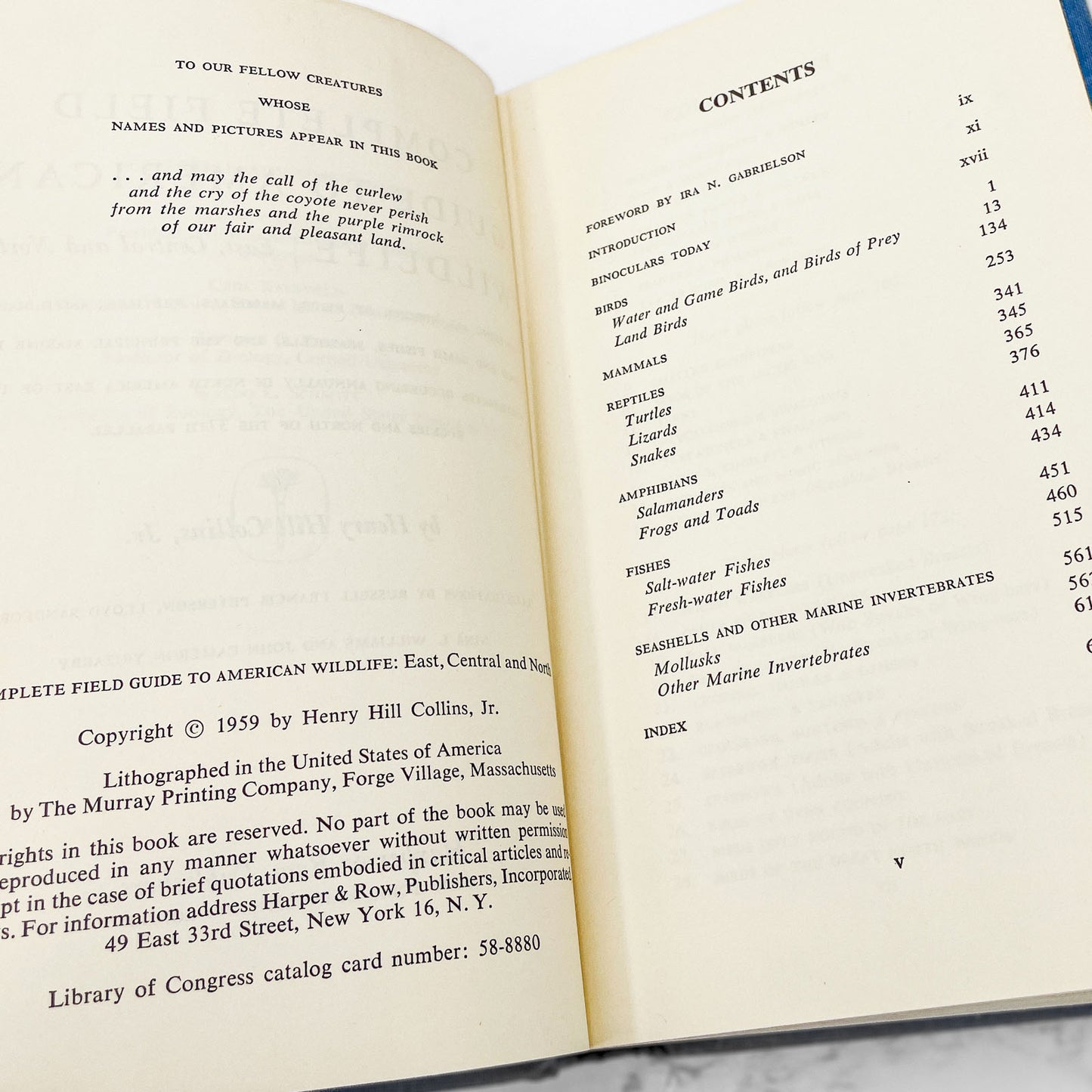 Complete Field Guide to American Wildlife: East, Central & North by Henry Hill Collins Jr. [FIRST EDITION] 1959 • Harper & Row
