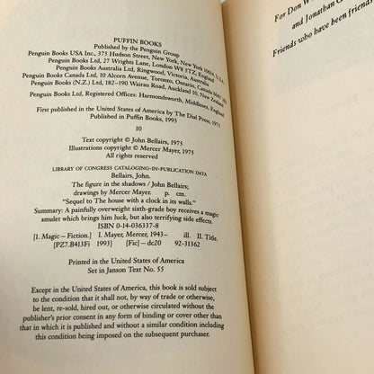 The Figure in the Shadows by John Bellairs [TRADE PAPERBACK] 1993 • Puffin