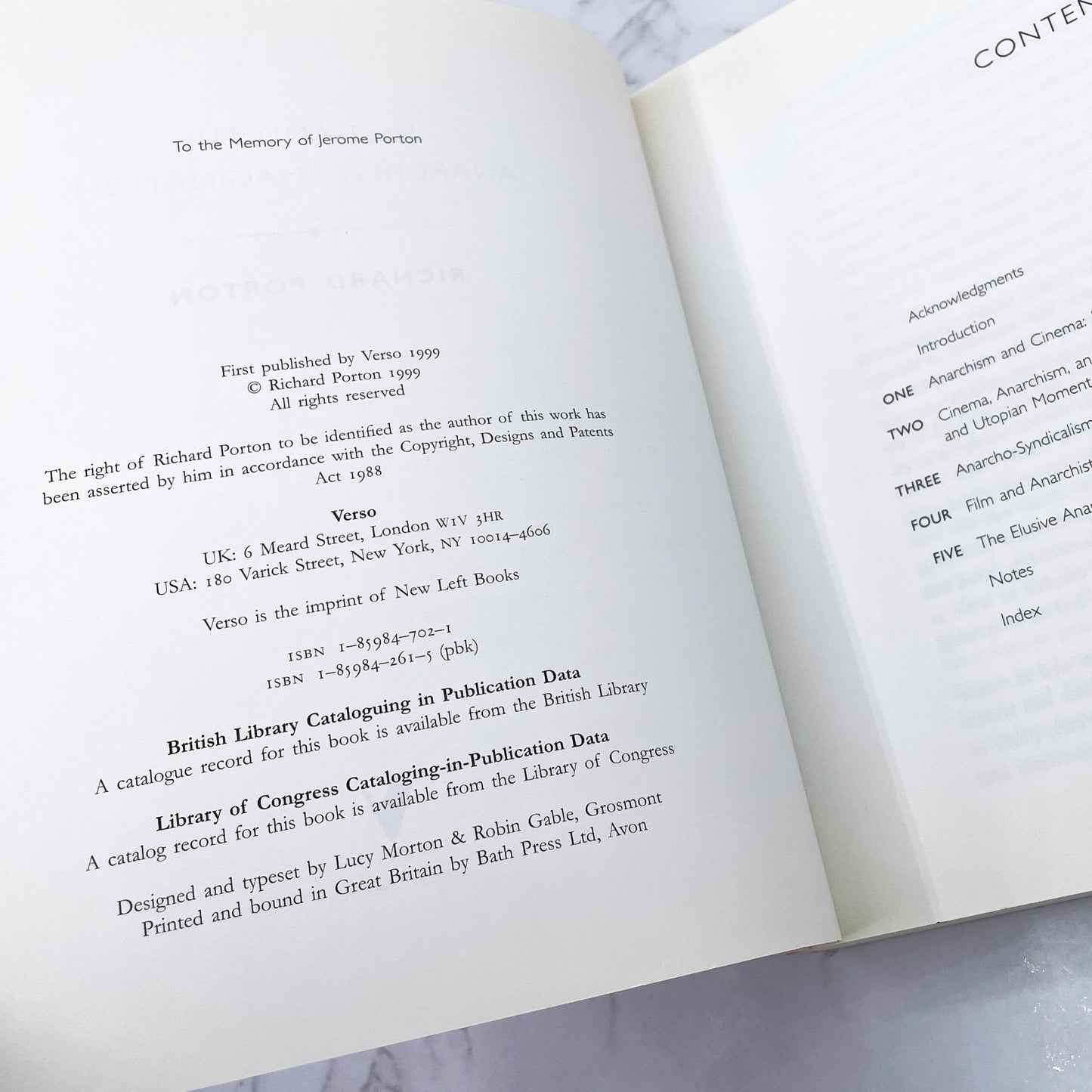 Film and the Anarchist Imagination by Richard Porton [FIRST EDITION PAPERBACK] 1999 • Verso