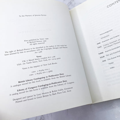 Film and the Anarchist Imagination by Richard Porton [FIRST EDITION PAPERBACK] 1999 • Verso