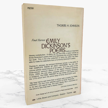 Final Harvest: Emily Dickinson's Poems [FIRST PAPERBACK EDITION] 1961 • Little Brown & Co.