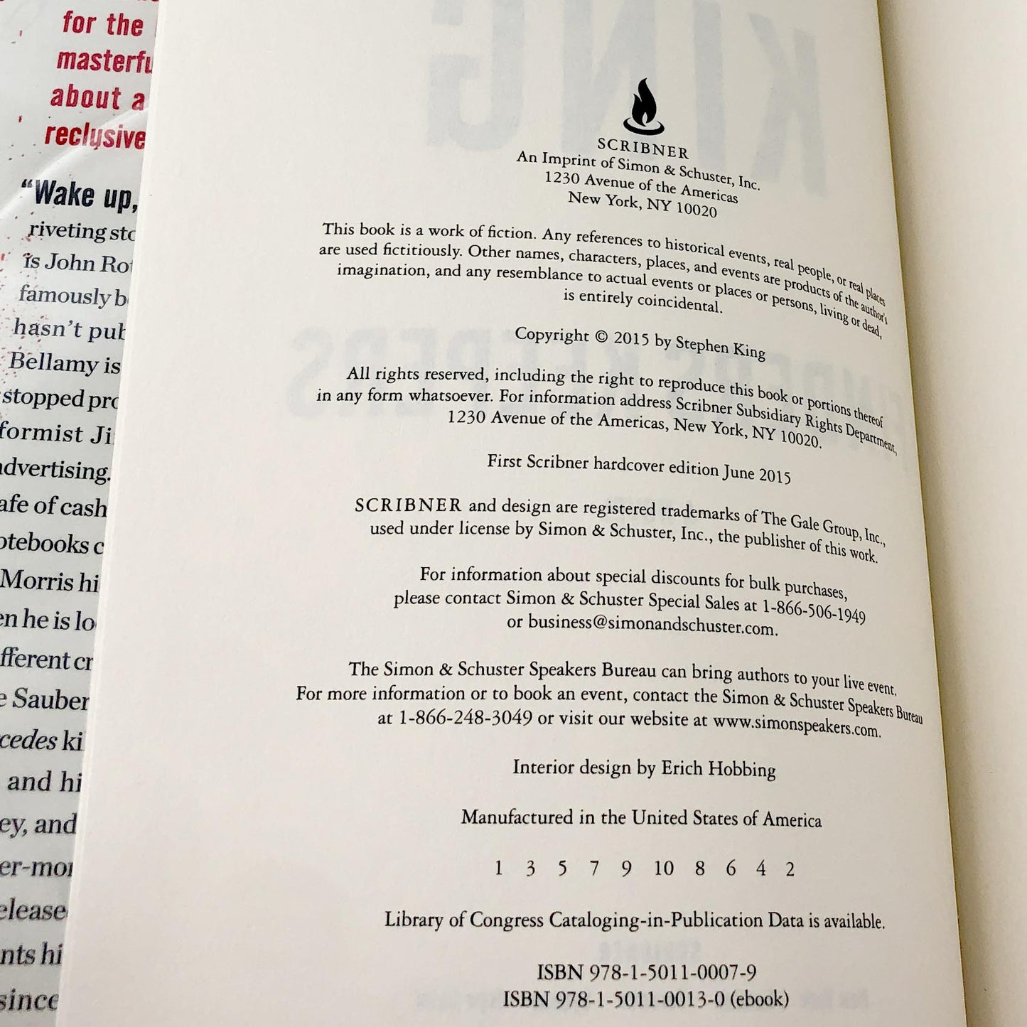 Finders Keepers by Stephen King [FIRST EDITION • FIRST PRINTING] 2015 • Scribner • Bill Hodges #2