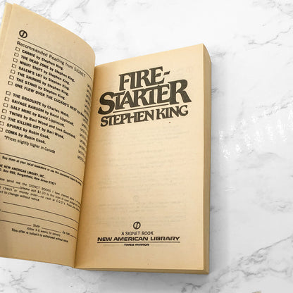 Firestarter by Stephen King [FIRST PAPERBACK EDITION] 1981 • Signet