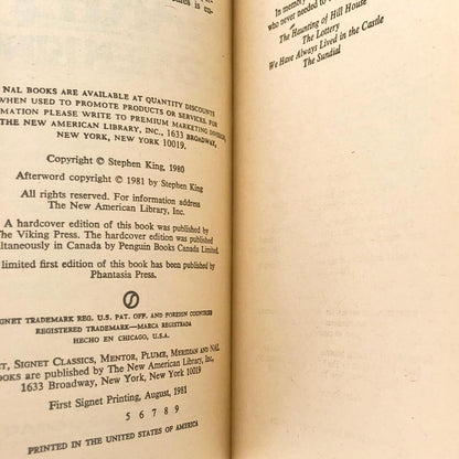 Firestarter by Stephen King [FIRST PAPERBACK EDITION] 1981 • Signet