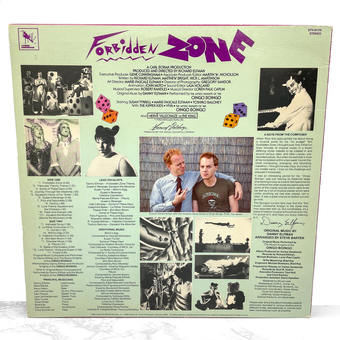 Forbidden Zone – Original Motion Picture Soundtrack by Danny Boyle & Oingo Boingo [VINYL LP] 1983 • First Pressing! •  Varèse Sarabande