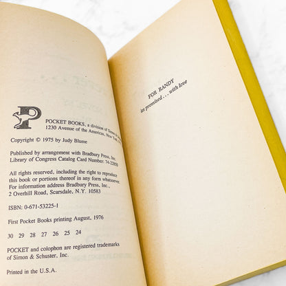 Forever... by Judy Blume [FIRST PAPERBACK EDITION] 1976 • Pocket • Later Print