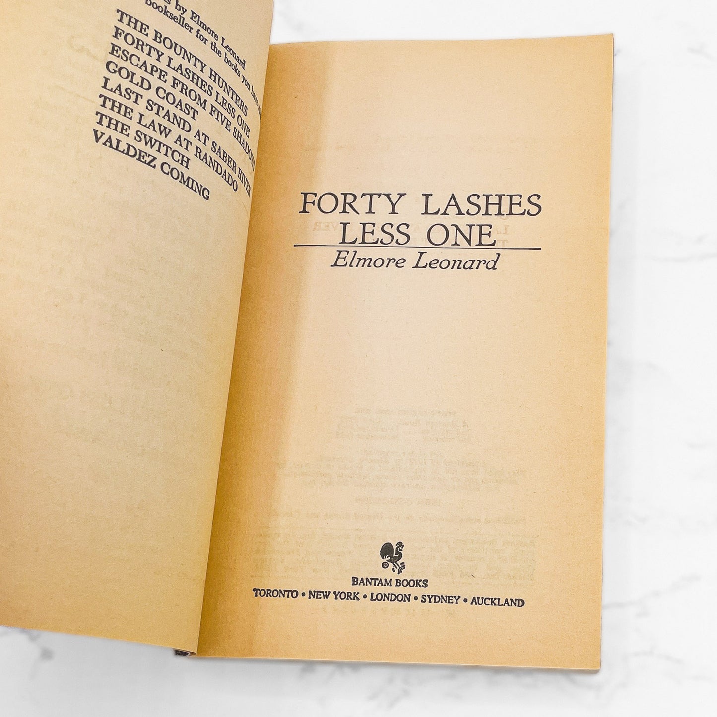 Forty Lashes Less One by Elmore Leonard [1985 PAPERBACK] Bantam