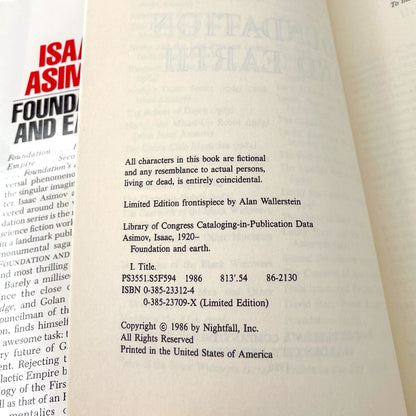 Foundation and Earth by Isaac Asimov [1986 HARDCOVER] Doubleday • Foundation #5