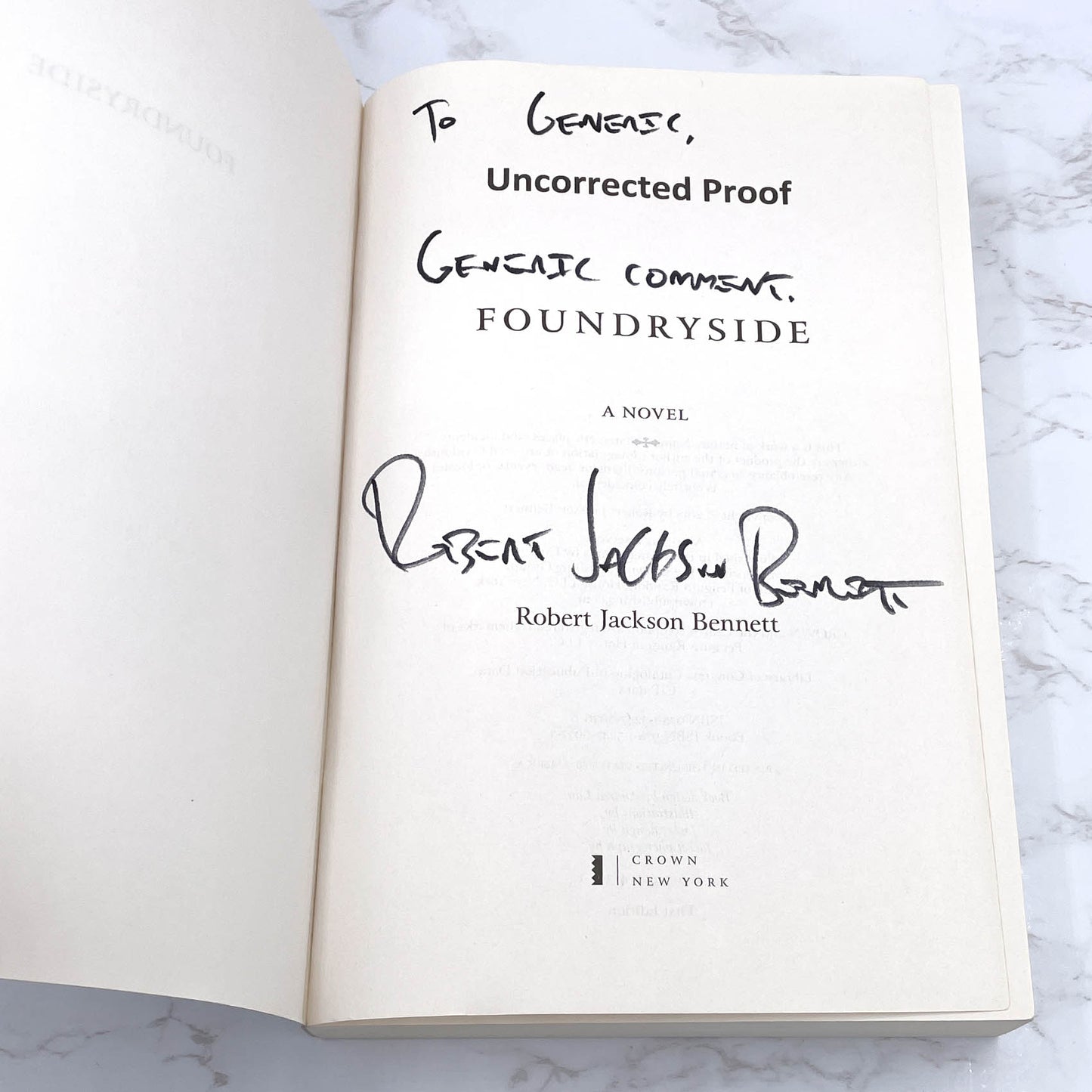 Foundryside by Robert Jackson Bennett SIGNED! [UNCORRECTED PROOF] • Crown