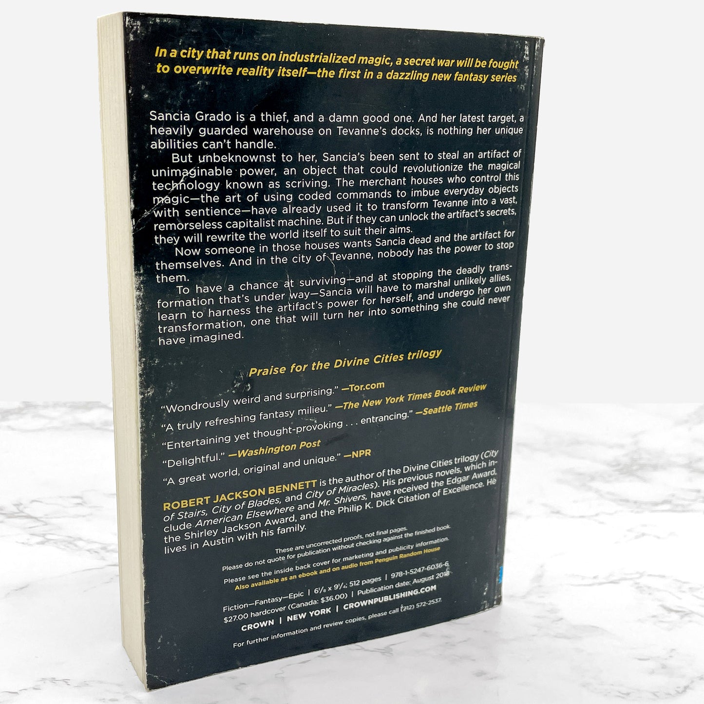 Foundryside by Robert Jackson Bennett SIGNED! [UNCORRECTED PROOF] • Crown