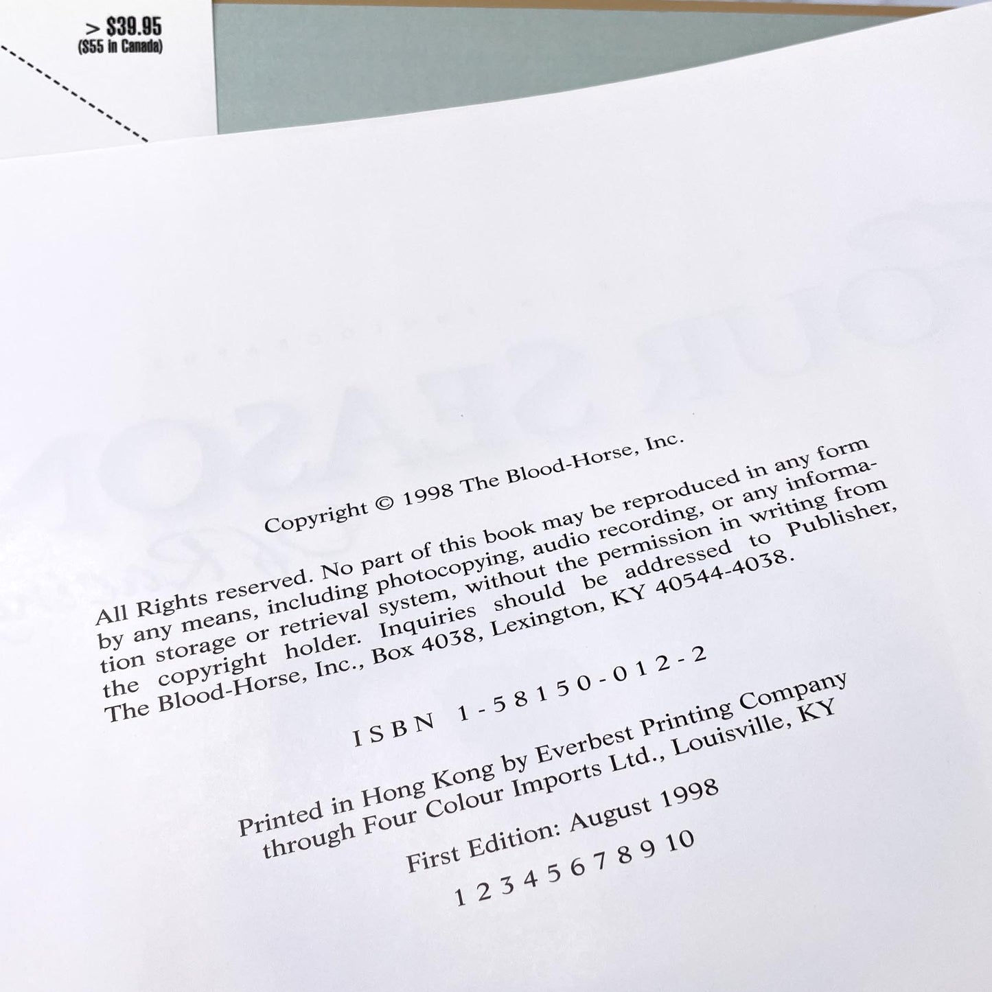 Four Seasons of Racing: A Year in Photographs by Barbara D. Livingston SIGNED! [FIRST EDITION] 1998