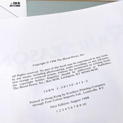 Four Seasons of Racing: A Year in Photographs by Barbara D. Livingston SIGNED! [FIRST EDITION] 1998