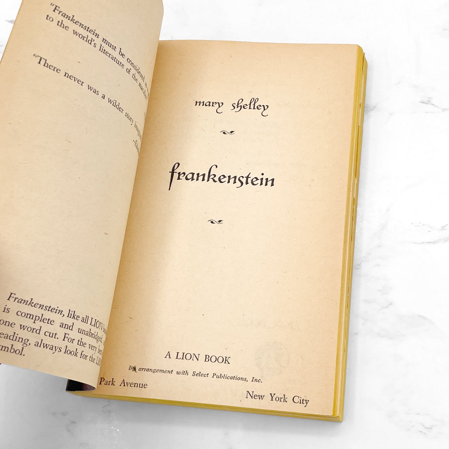 Frankenstein by Mary Shelley [1953 PAPERBACK] • Lion Books • Rare Robert Maguire Cover