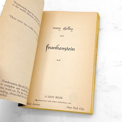 Frankenstein by Mary Shelley [1953 PAPERBACK] • Lion Books • Rare Robert Maguire Cover