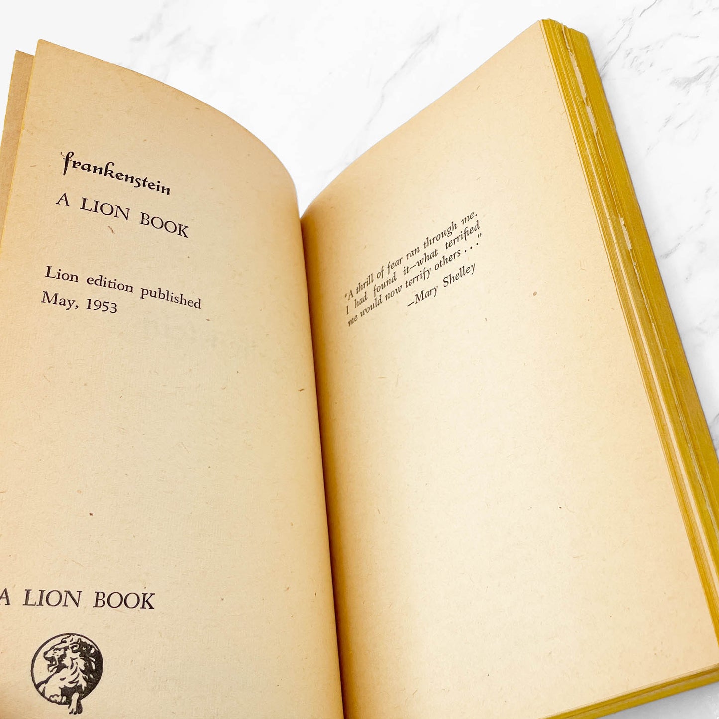 Frankenstein by Mary Shelley [1953 PAPERBACK] • Lion Books • Rare Robert Maguire Cover