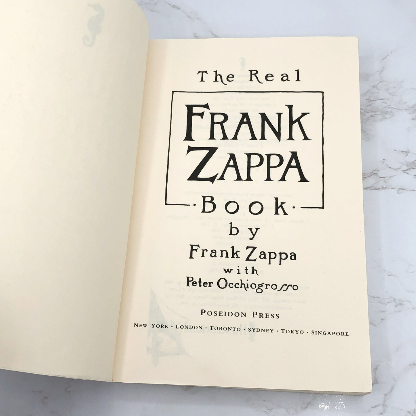 The Real Frank Zappa Book by Frank Zappa [FIRST EDITION PAPERBACK] 1989 • Poseidon Press