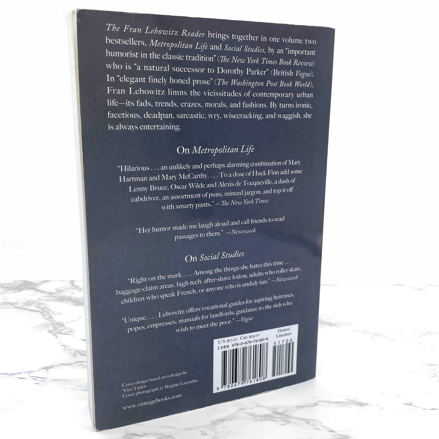 The Fran Lebowitz Reader [TRADE PAPERBACK] 1994 • Vintage Books