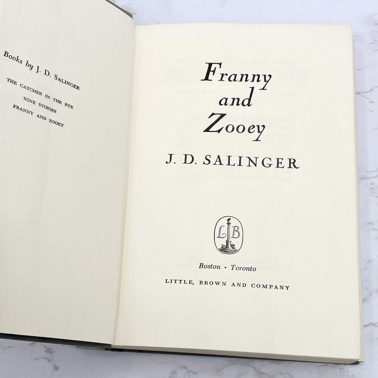 Franny and Zooey by J.D. Salinger [FIRST EDITION] 1961 • 12th Printing • Little Brown & Company