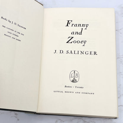 Franny and Zooey by J.D. Salinger [FIRST EDITION] 1961 • 12th Printing • Little Brown & Company