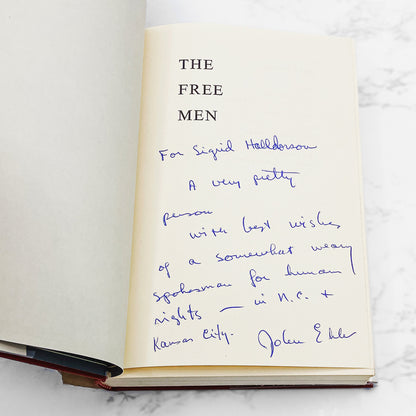The Free Men by John Ehle SIGNED! [FIRST EDITION] 1965 • Harper & Row
