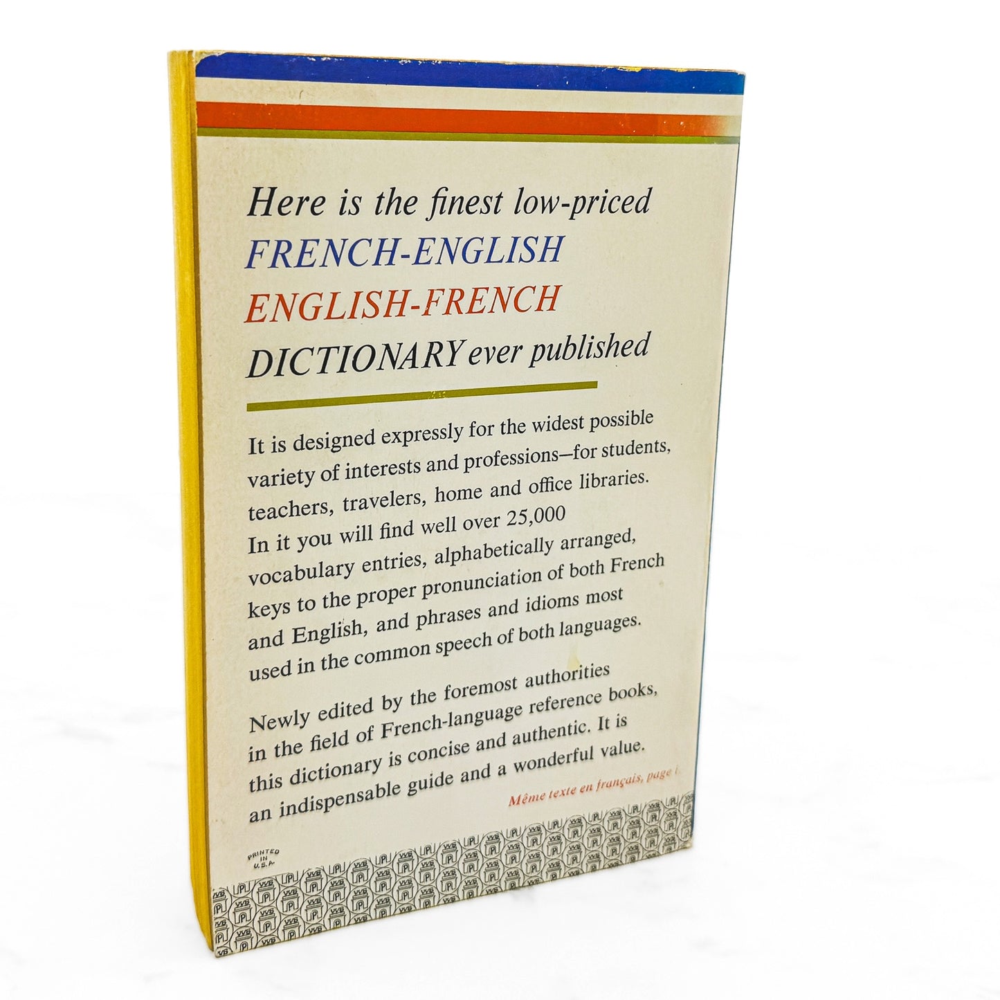 Larousse's French-English / English-French Dictionary [1962 PAPERBACK] • Washington Square Press