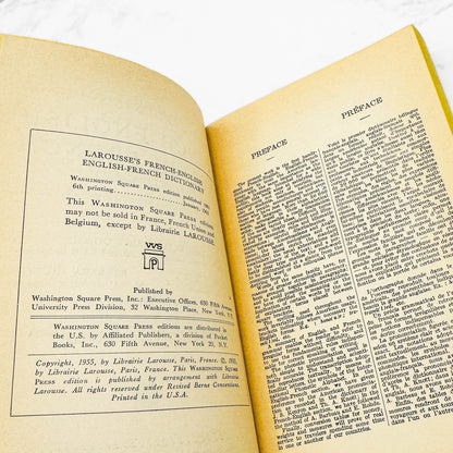 Larousse's French-English / English-French Dictionary [1962 PAPERBACK] • Washington Square Press