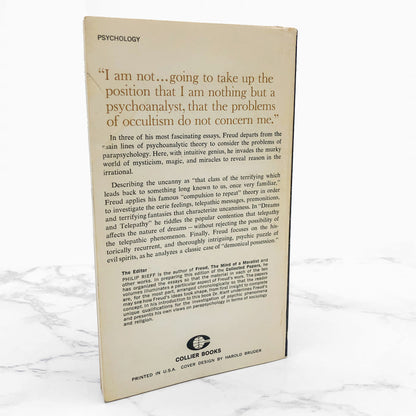 Studies in Parapsychology by Sigmund Freud [FIRST PAPERBACK PRINTING] 1963 • Collier