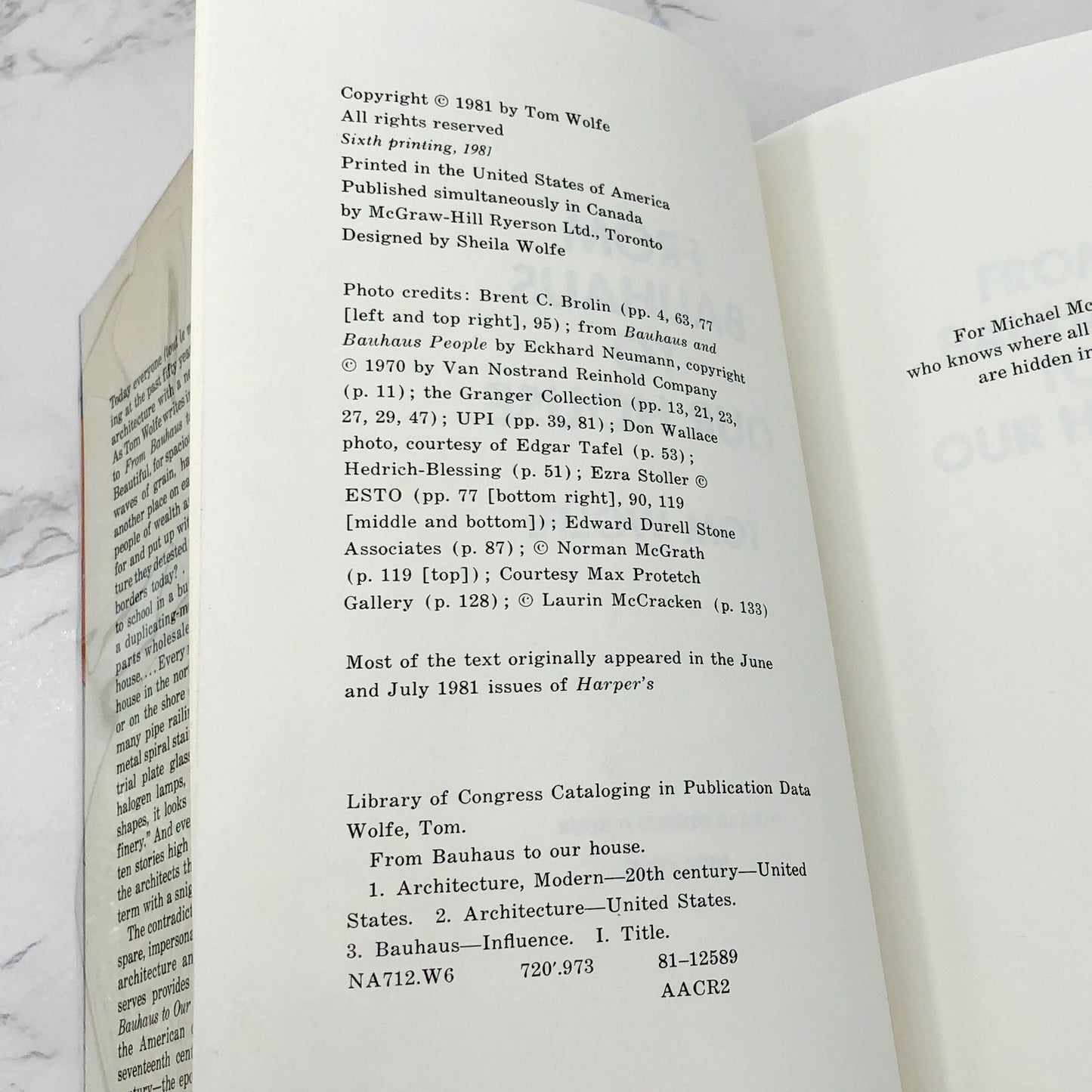 From Bauhaus to Our House by Tom Wolfe [FIRST EDITION] 1981 • FSG