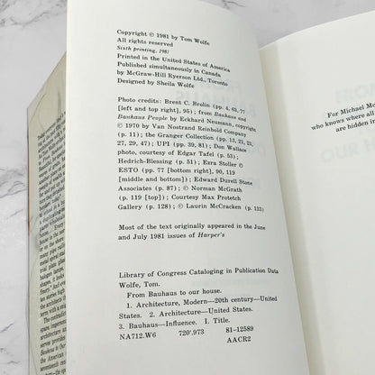 From Bauhaus to Our House by Tom Wolfe [FIRST EDITION] 1981 • FSG