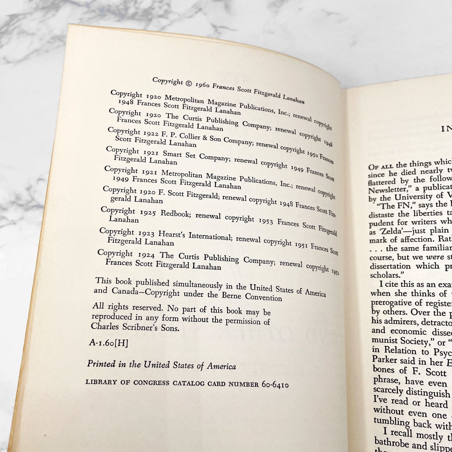 Six Tales of the Jazz Age & Other Stories by F. Scott Fitzgerald [SECOND EDITION] 1960 • Charles Scribner's Sons