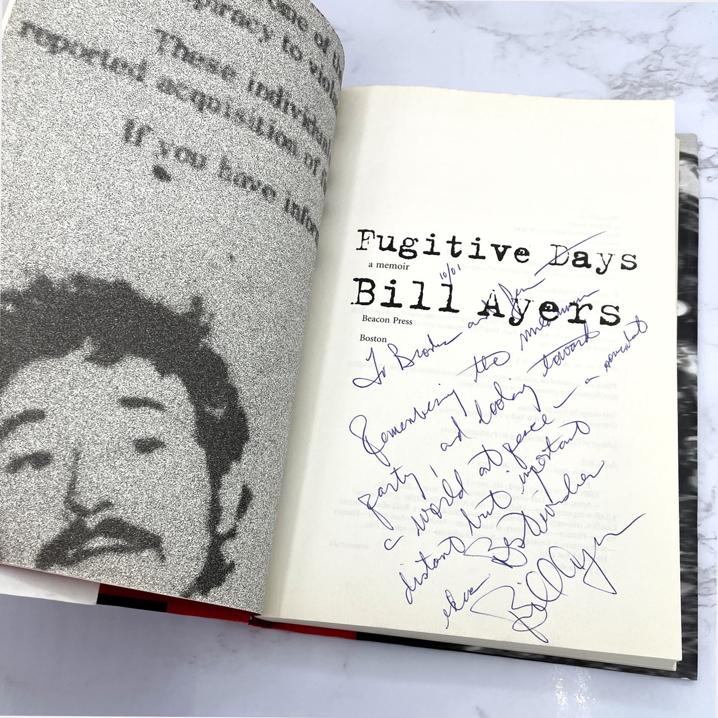 Fugitive Days: A Memoir by Bill Ayers SIGNED! [FIRST EDITION • FIRST PRINTING] 2001 • Beacon Press