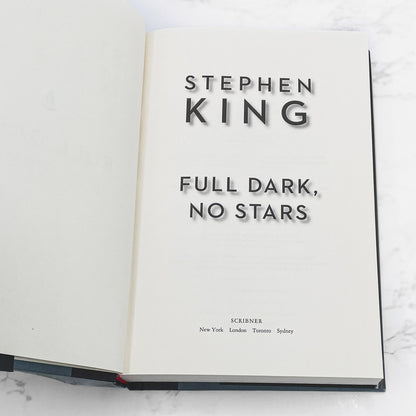 Full Dark, No Stars by Stephen King [FIRST EDITION] 2010 • Scribner