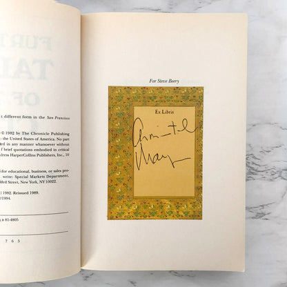 Further Tales of the City by Armistead Maupin SIGNED! [TRADE PAPERBACK] 1994 • HarperPerennial