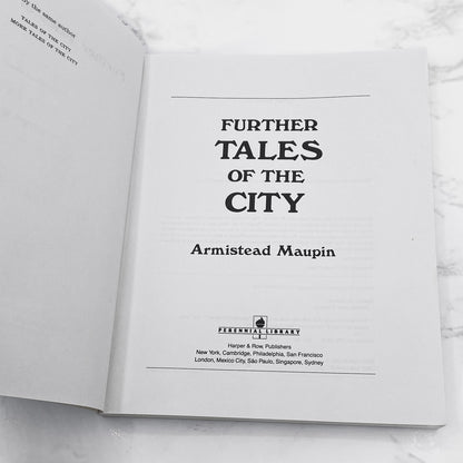Further Tales of the City by Armistead Maupin [FIRST EDITION PAPERBACK] 1982 • Perennial Library