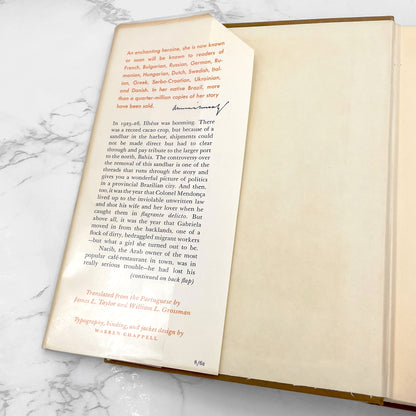 Gabriela, Clove and Cinnamon by Jorge Amado [U.S. FIRST EDITION] 1962 • Knopf