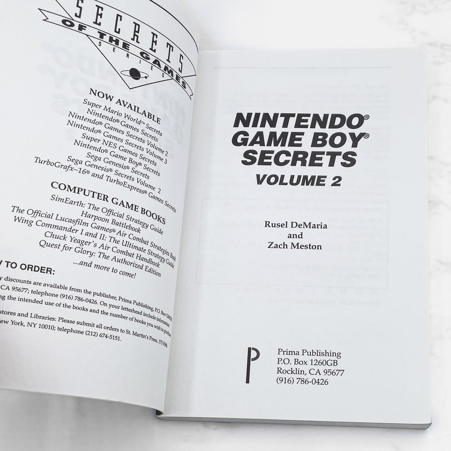 Nintendo Game Boy Secrets Vol. 2 by Rusel DeMaria & Zach Meston [FIRST EDITION PAPERBACK] 1992 • Secrets of the Game