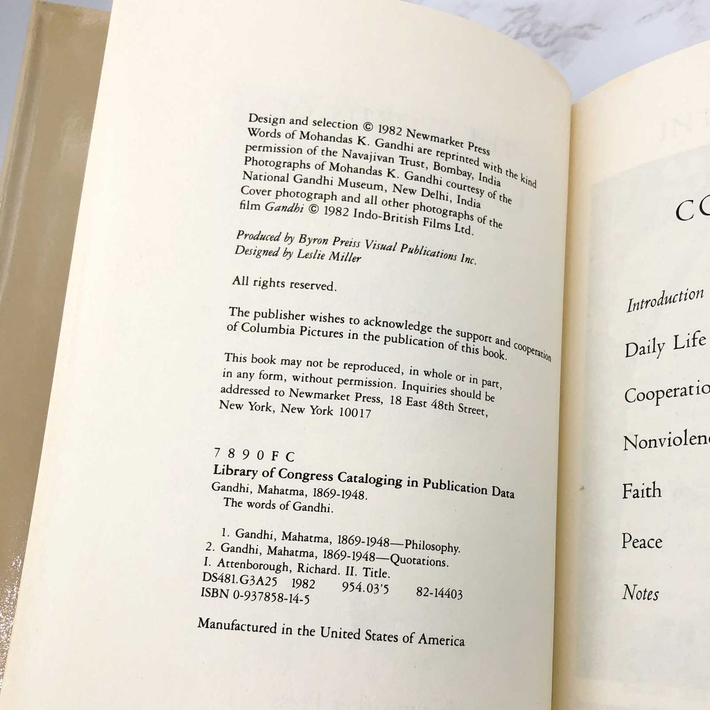 The Words of Gandhi selected by Richard Attenborough [FIRST EDITION] 1982