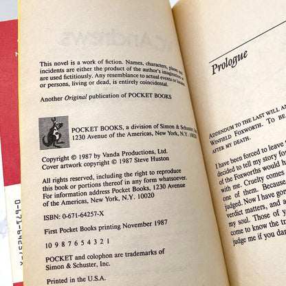 Garden of Shadows by V.C. Andrews [FIRST EDITION • FIRST PRINTING] 1987 • Pocket • Dollanganger #0