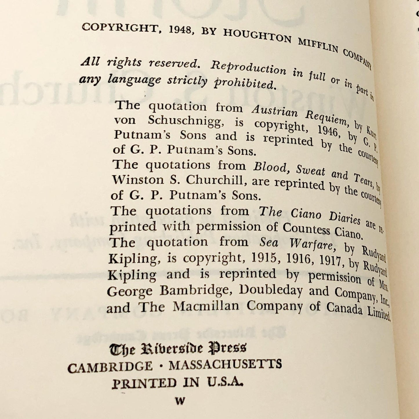 The Gathering Storm by Winston S. Churchill [1948 HARDCOVER] BCE • Houghton Mifflin