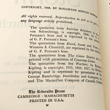 The Gathering Storm by Winston S. Churchill [1948 HARDCOVER] BCE • Houghton Mifflin
