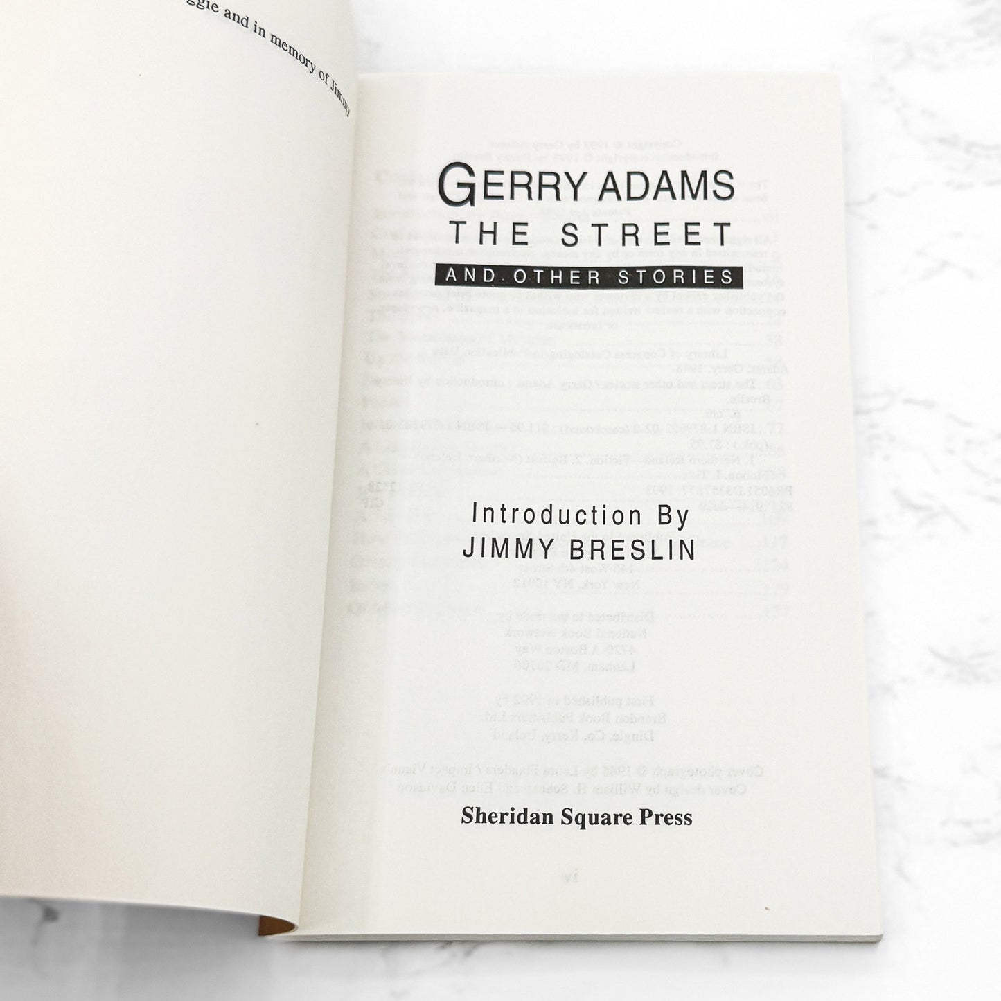 The Street & Other Stories by Gerry Adams [IRISH TRADE PAPERBACK] 1993 • Sheridan Square