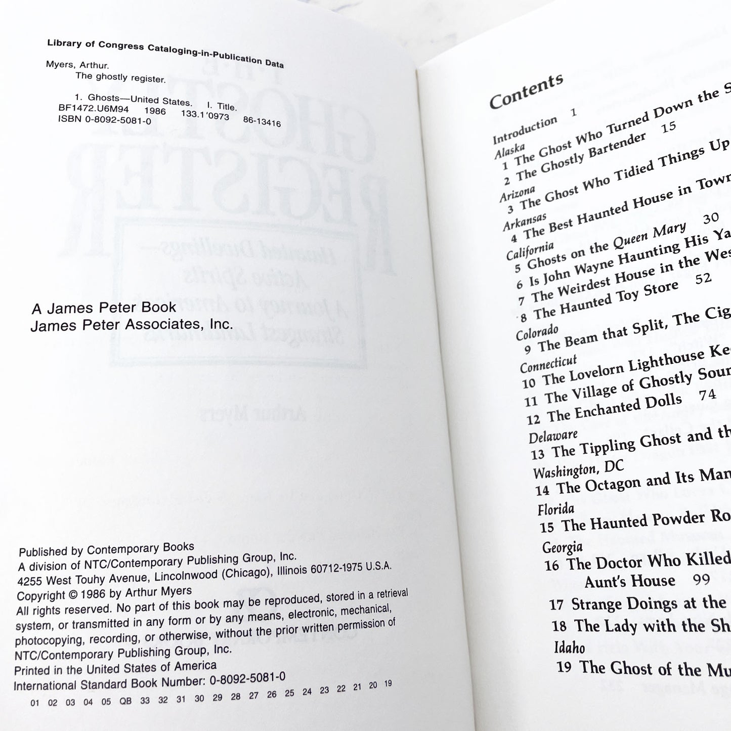 The Ghostly Register: Haunted Dwellings, Active Spirits: A Journey to America's Strangest Landmarks by Arthur Myers [FIRST PAPERBACK EDITION] 1986