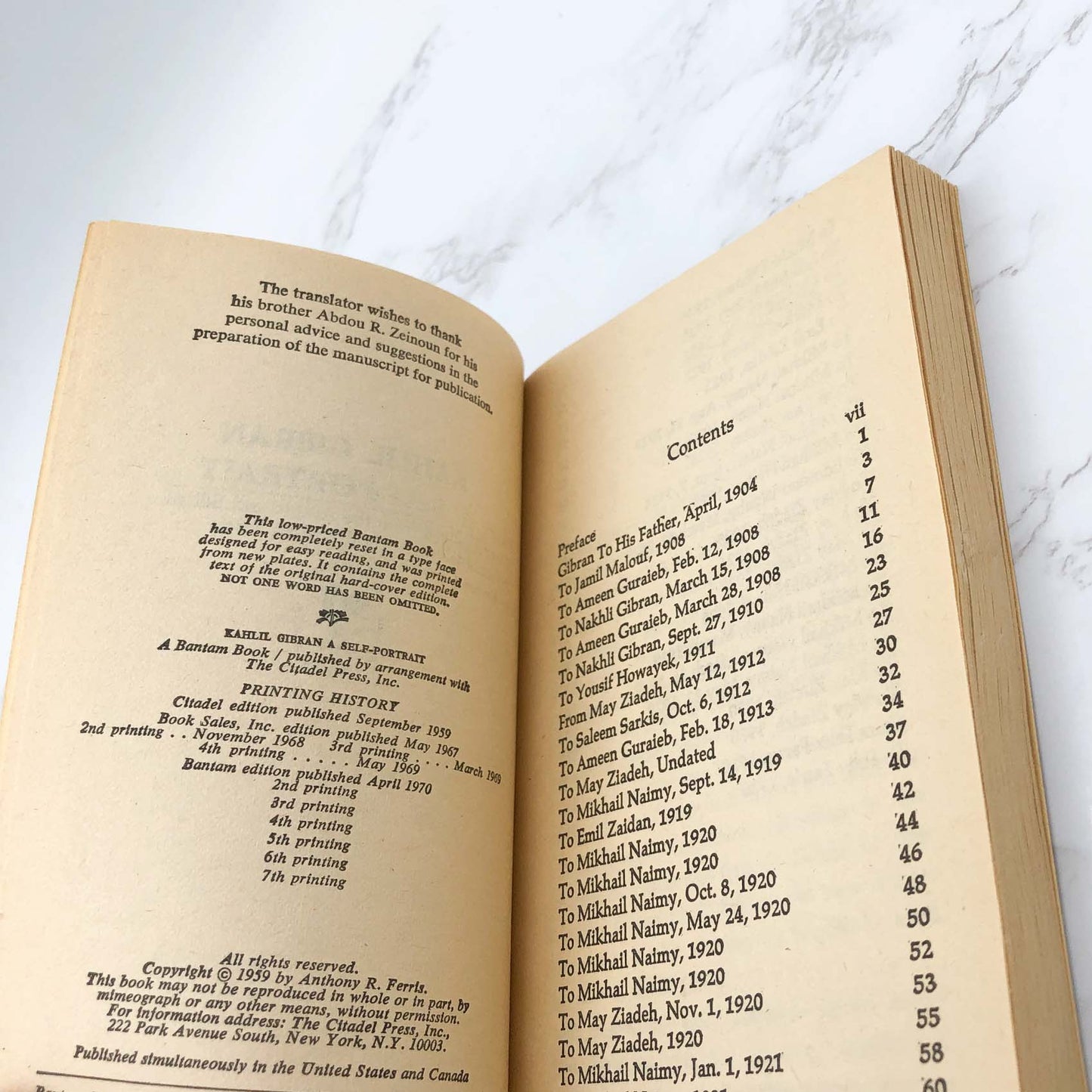 A Self Portrait by Kahlil Gibran [FIRST PAPERBACK EDITION] 1970 • Bantam