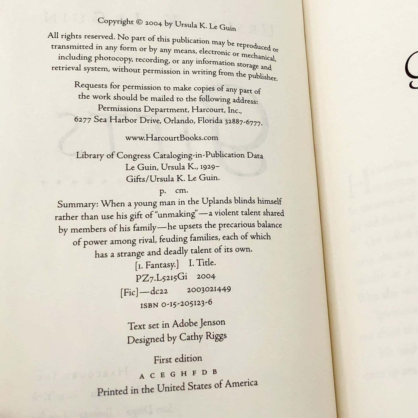 Gifts by Ursula K. Le Guin [FIRST EDITION • FIRST PRINTING] 2004 • Harcourt