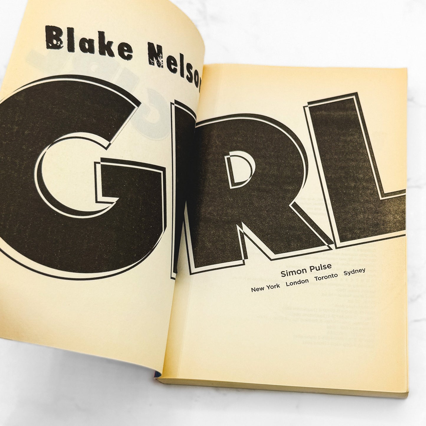 Girl by Blake Nelson [TRADE PAPERBACK] 2007 • Simon Pulse