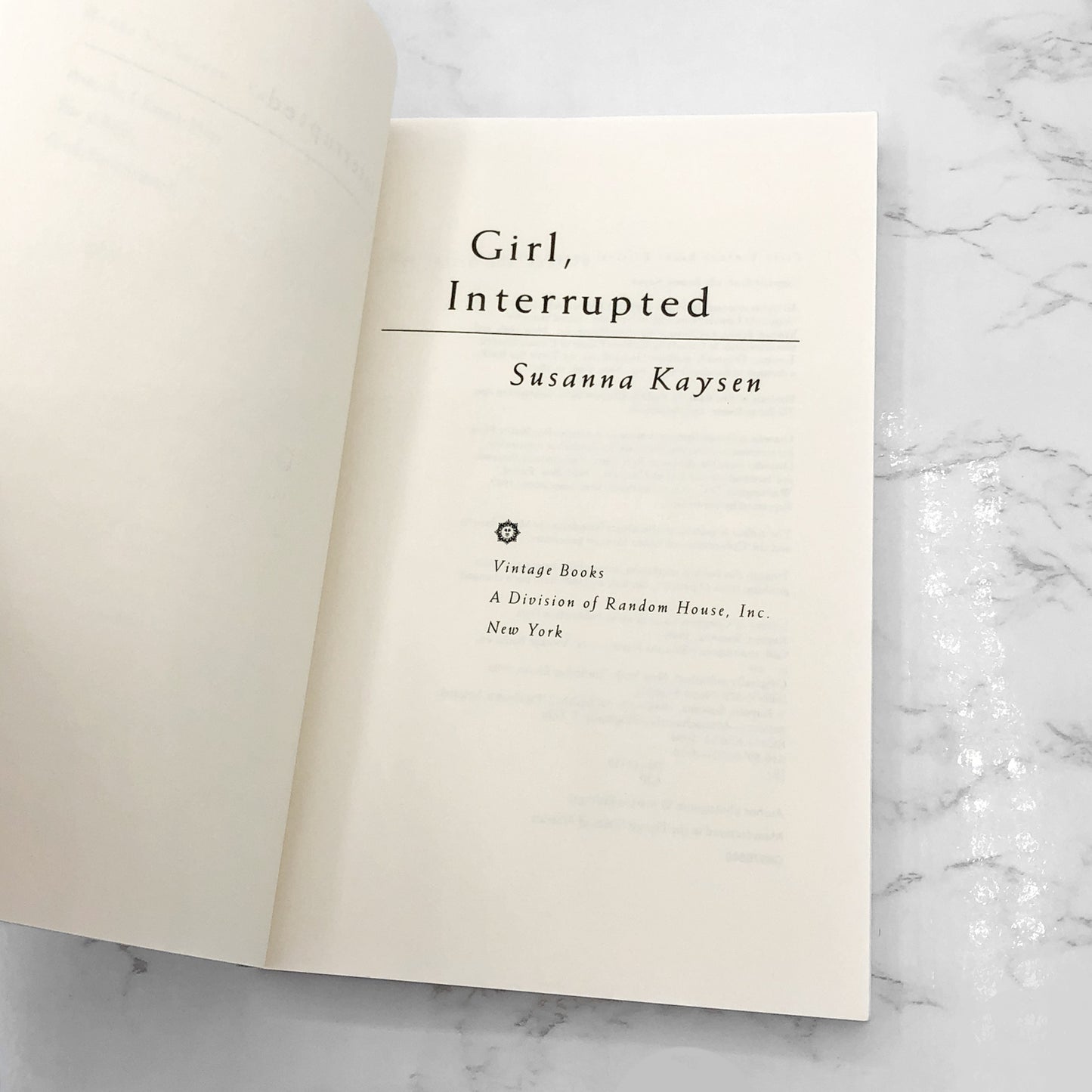 Girl Interrupted by Susanna Kaysen [FIRST PAPERBACK EDITION] 1994 • Vintage