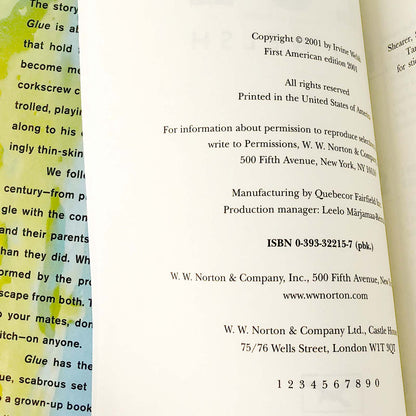 Glue by Irvine Welsh [U.S. FIRST EDITION] 2001 • W.W. Norton