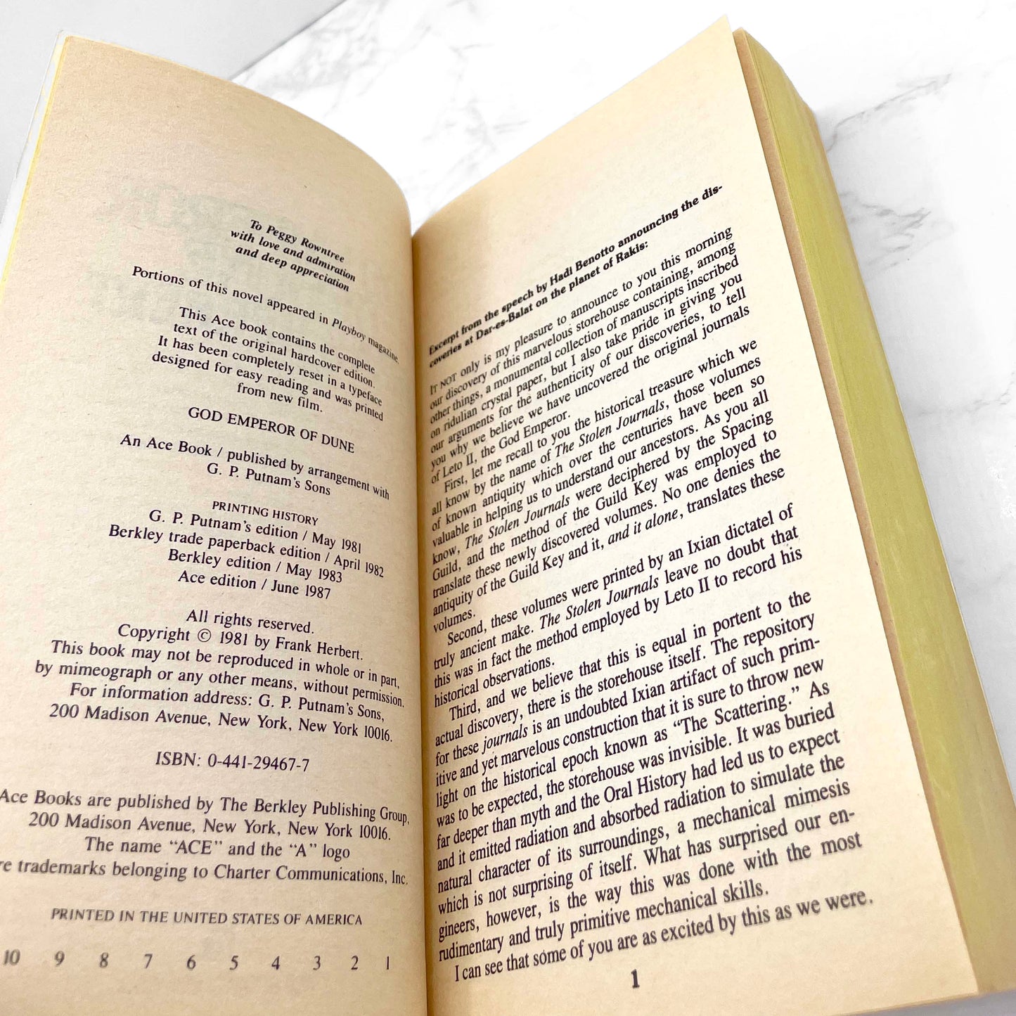 God Emperor of Dune by Frank Herbert [1987 PAPERBACK] • Ace Science Fiction