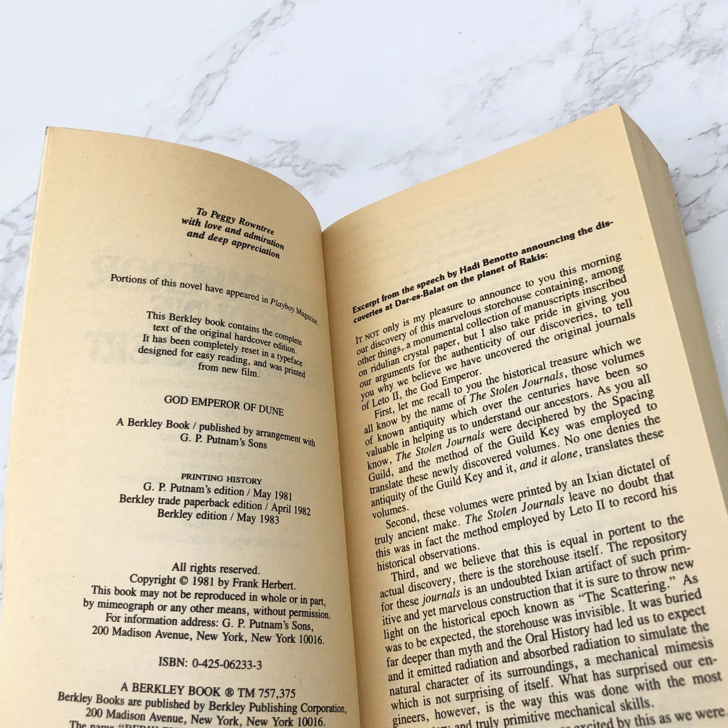 God Emperor of Dune by Frank Herbert [FIRST PAPERBACK PRINTING] 1983 • Berkley