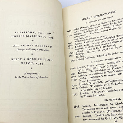 The Golden Asse of Apuleius translated by William Adlington [ANTIQUE HARDCOVER] 1943 • Liveright Publishing